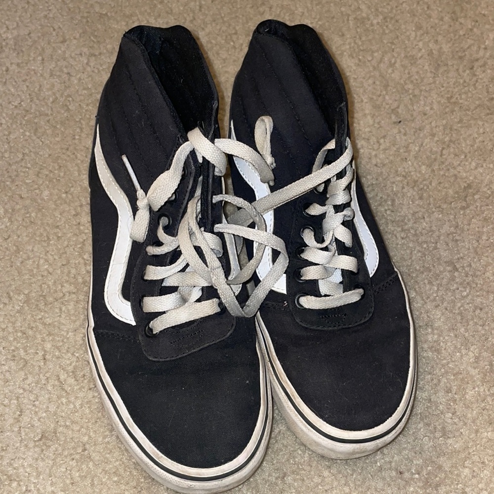 Vans womens high top black and white classic vans size 7